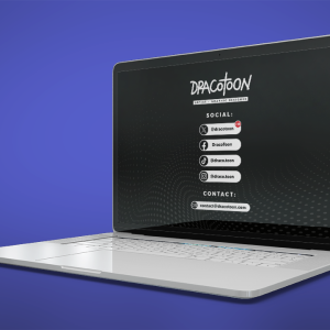 Portátil con diseño de página de contacto minimalista, representando un proyecto web de Control-S